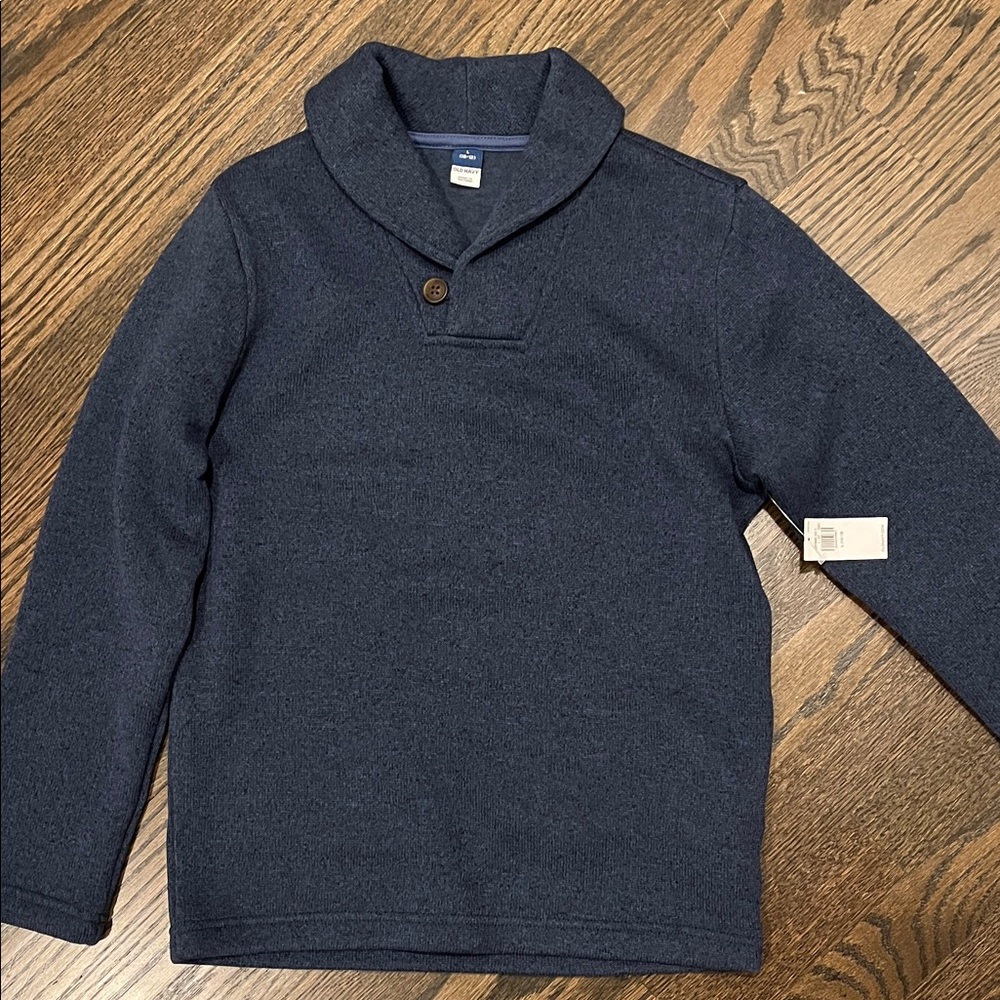 Old Navy Shawl Collar Sweater, color Navy. Boys size 10-12